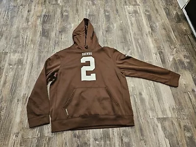 Nike Therma Fit Cleveland Browns Johnny Manziel Jersey Sweatshirt Hoodie Sz L • $34.99