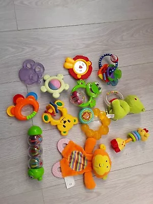 Bundle Of Assorted Baby Rattles & Teethers All Used (2) • £5.99