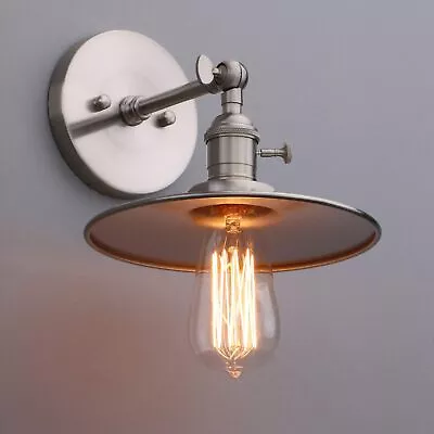 Vintage Industrial Wall Sconce Lamp Metal Shade Loft Barn Light Fixture W Switch • $47.99