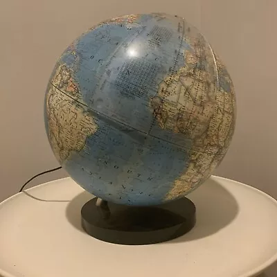 Vtg Modern Lighted World Globe Table Top National Geographic • $59