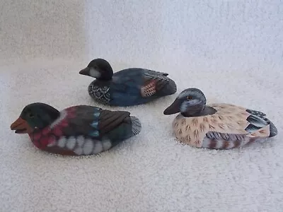 Lot Set Of 3 Miniature Wood Duck Decoy Figures 3  • $8.99