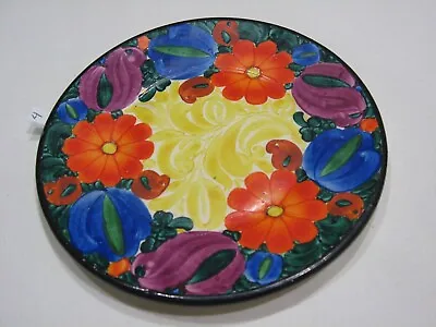 820C Antique J Mrazek Pottery Peasant Art Czechoslovakia 8 1/4  Salad Plate 4of9 • $14