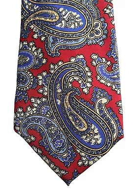 Daniel Cremieux Nwt Red Paisley Silk Seven 7 Fold Handmade In Italy Neck Tie • $36.99