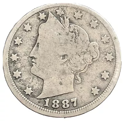 1887 Liberty V Nickel G/VG TOUGH DATE! FREE SHIPPING! • $20