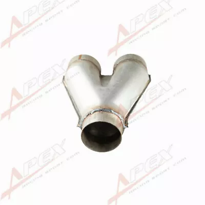 Exhaust Y Pipe Adapter 3  Inch 76mm Dual 3  Inch 76mm Single Aluminized Steel • $53.04