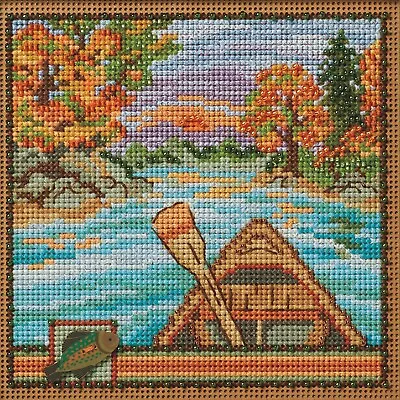 Canoe Ride Cross Stitch Kit Mill Hill 2024 Buttons & Beads Autumn MH142421 • $14.99