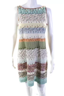 Missoni Orange Label Womens Striped Sleeveless Dress Multi Colored Size EUR 46 • $69.99