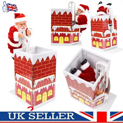 Santa Claus Climbing Chimney Doll Electric Toy With Music Christmas Kids Gifts • £10.26