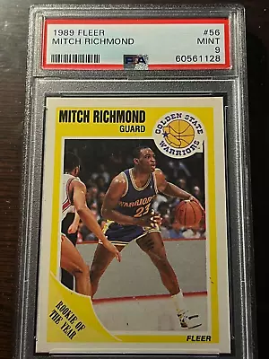 Mitch Richmond 1989 Fleer Basketball PSA 9 Mint #56 • $7.99