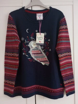 £20 • Buy Country Rose Christmas Owl Fairisle Jumper Size S (new)