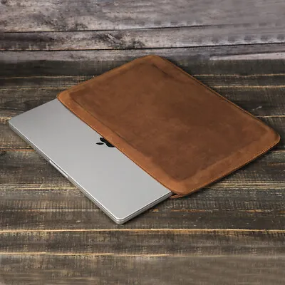 Genuine Leather Laptop Case Sleeve Bag For Apple Macbook Pro 16 14 M3 M2 Air 13 • £46.79