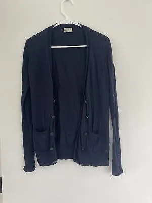 Madewell Wallace Navy 100% Merino Wool Double Breasted Cardigan XS • $14.99