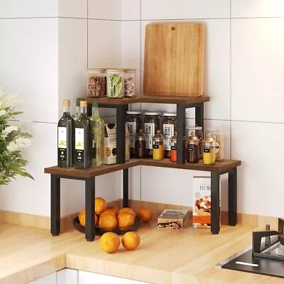 Kitchen Countertop Organizer Corner Shelf 2 Tier Shelf Moveable Corner Shelf... • $30.88