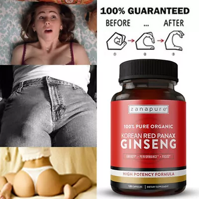 Korean Red Panax Ginseng 1500mg - Energy & Endurance Male Testosterone Booster • £13.21