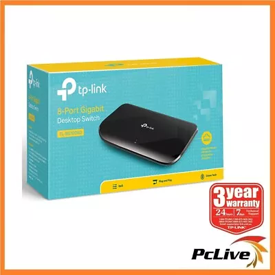 NEW TP-Link TL-SG1008D V9 8 Port 1000Mbps Gigabit Ethernet Switch Plug And Play • $39.90