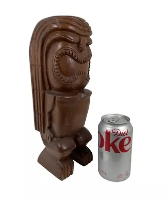 Vintage Large Mid Century Tiki Sculpture Hand Carved Solid Milo Wood Hawaiian • $224.95