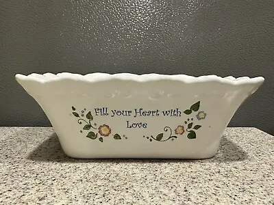 Vintage Ceramic Planter Candy Trinket Dish “Fill Your Heart With Love” USA EUC • $14