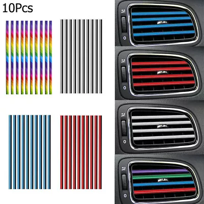 10x Interior DIY Car Outlet Vent Strip Air Conditioner U Shape Grille Decoration • £3.18