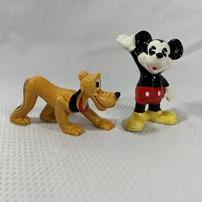 Mickey Mouse And Pluto Ceramic Figurine Set • $55