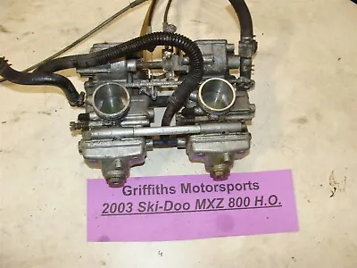 2003 SKI-DOO 800HO MXZ REV Oem Carbs Cables Mikuni Carburetors 40mm Flat Slide • $264