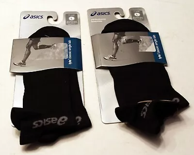 Asics Running Socks New Kushon Low Cut Performance Black FREE SHIP Men 9.5-11.5 • $18