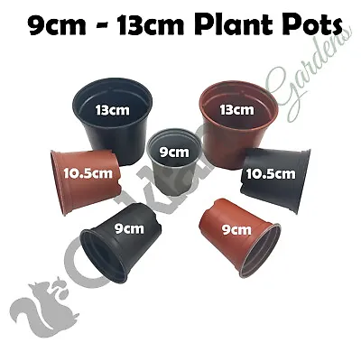 £8.95 • Buy Plant Pots 9cm 10.5cm 13cm ( 1 Litre ) Plastic Tall Full Size Flower Pot Seeds