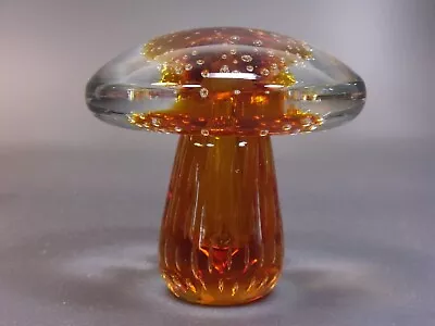 Viking Rainbow Glass * Mushroom * Controlled Bubbles * Amber * 4  • $95