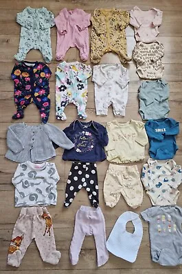 Baby Girl Clothes Bundle Newborn First Size 0-3 Months Mothercare Fred&Flo 21pcs • £14.99