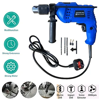 Heavy Duty Electric Hammer Impact Drill Variable Speed Corded Power Screwdriver • £17.30
