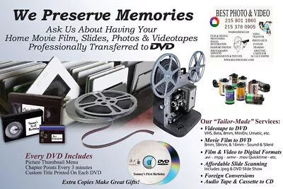 Transfer Convert Hi8 Hi-8 8mm Video8 Digital8 MiniDV (Small Tapes) VHS-C To DVD • $15