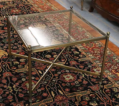 Small Solid Bronze Square French Maison Jansen Style End Coffee Table Beautiful! • $455.70