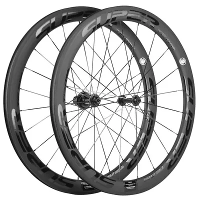 Superteam Road Bike Wheels 50mm Carbon Fiber Wheelset Clincher Bicycle Wheelset • $340.10