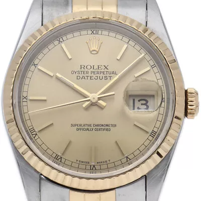 ROLEX Datejust Men's Watch 16233(T) K18YG/Stainless Steel MensWatch Champagn... • $5087