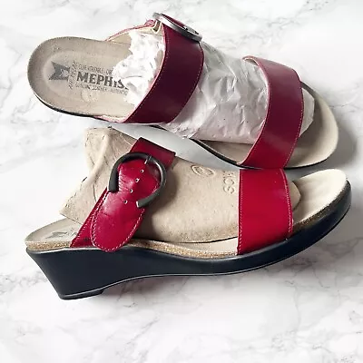 Mephisto Air Relax Womens Leather Wedge Sandals Size 41 US 10 Red  • $45.99