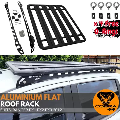 Cobra 4x4 Flat Roof Rack Aluminium Platform Steel Brackets Fits Ranger PX BT50 • $595