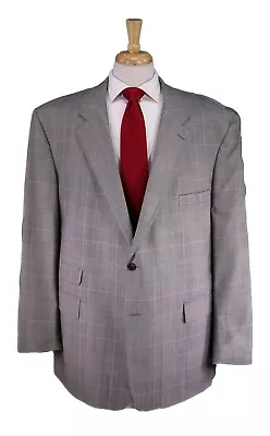 Wm. King Clothiers Bristol TN Gray/Black Plaid 2-Btn Luxury Wool-Silk Suit 48L • $71.20