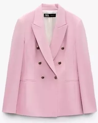 Zara Woman Sz Small Double-breasted Metal Button Blazer Jacket 8300/663/620 $149 • $46.03