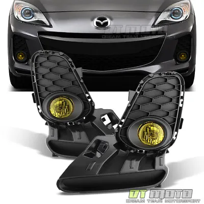 2012-2013 Mazda 3 Mazda3 Sedan 4/5Dr Yellow Bumper Fog Lights Lamps+Switch 12-13 • $79.99