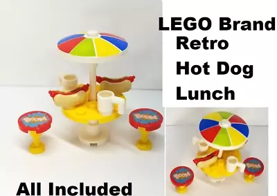 LEGO Vintage Umbrella FREE With New Hot Dogs Cups Table BOOM Batman Chairs Patio • $19.47