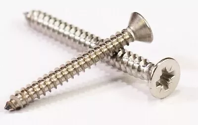 Stainless Steel Countersunk Self Tapping Screws Pozi Drive A4 Marine Grade No.8 • £1.85