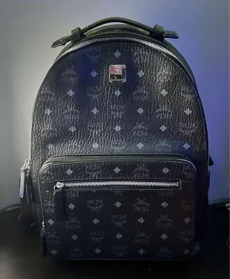 *Brand New* MCM Black Stark Visetos Backpack • $815