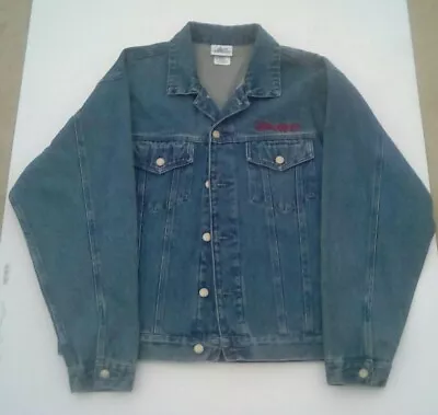 Vintage Disneyland Resort American Flag Mickey Mouse Denim Jean Jacket Coat Sz M • $41.99