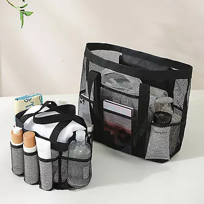 Portable Mesh Shower Caddy Organizer Bag Mesh Storage Basket Beach Tote Bag  • $11.40