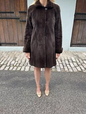 J. MENDEL REVERSIBLE Chocolate Sheered Mink Coat Size 8 • $3500