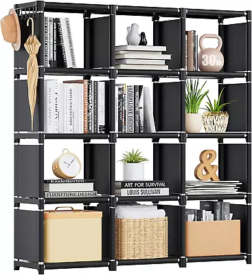 Book Shelf 12 Cube Storage Organizer DIY Bookcase Metal BookshelfTall Book C • $44.14