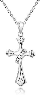 925 Sterling Silver Cross Necklace Cross Pendant Necklace For Men For Women • $80.96