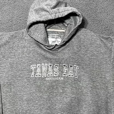 Pacific & Co. Hoodie Tawas Bay Michigan Mens Large Gray Embroidered VINTAGE Y2K • $11.95