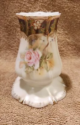 Vintage RS Prussia Sugar Shaker-Muffineer-approx. 4 1/2  Tall--w/pink Roses/gold • $45