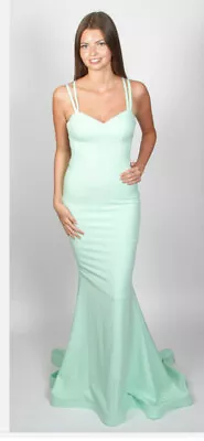 Pia Michi Mermaid Fishtail Party Crystal Diamonte Cocktail Prom Dress UK 6 XS • £120