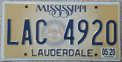 2020 Mississippi License Plate LAC 4920 - Lauderdale County • $4.95